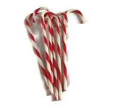 Red White Striped Candy Cane Decorations Holiday Christmas Festive Vintage 6"