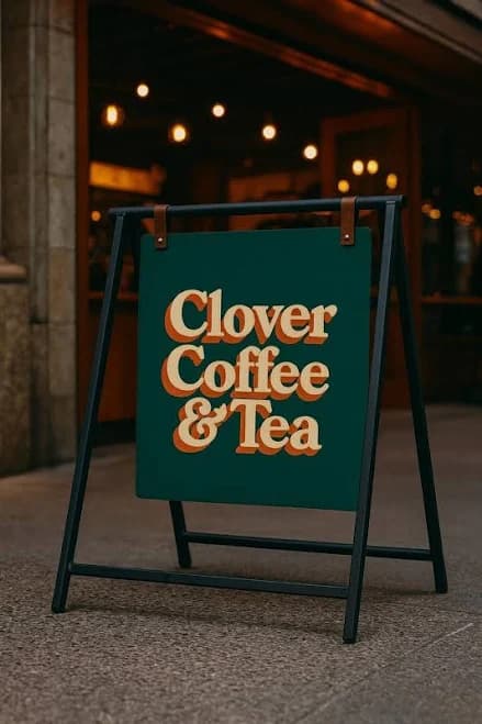 Personalized A-Frame Sidewalk Sign - Double-Sided Outdoor Sandwich Board for Cafés & Shops