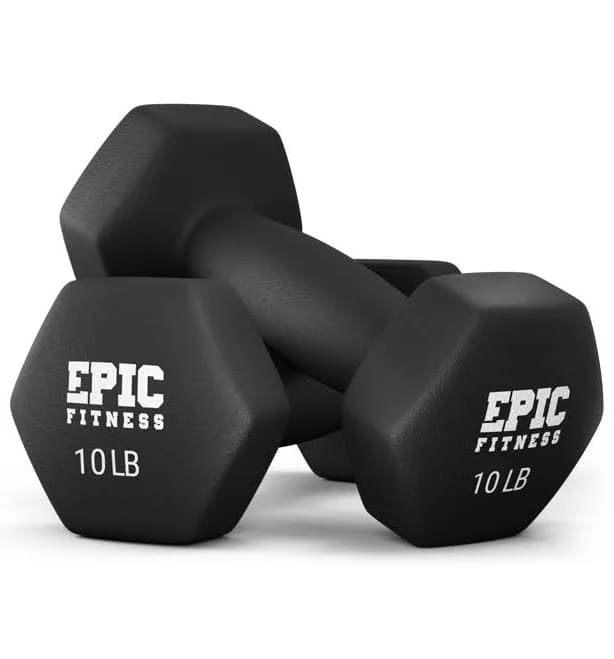 Premium Black Neoprene Coated Hex Dumbbell Pairs