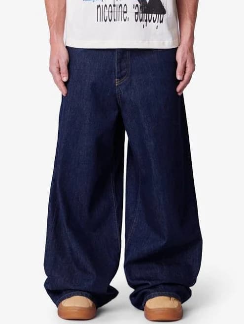 Men's mnml Raw Baggy Rave Wide Leg Jeans