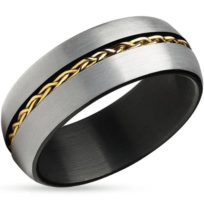 Tungsten Carbide Braid Wedding Ring