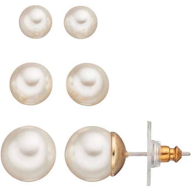 Napier Women's Simulated Pearl Stud Earring Set