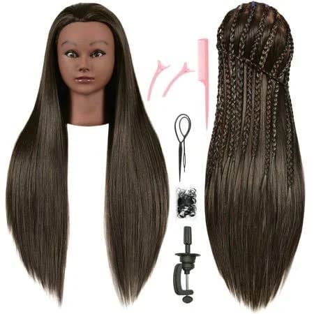 Ryhair 30 Inches Long 80% Human Hair Mannequin Head