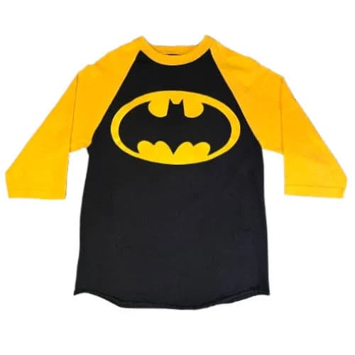 Dc Comics Batman T-shirt | Raglan-style Sleeve | Size: Small | Black &