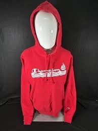 Champion Reverse Weave Sweatshirt Hoodie Sail Boat Logo Men's Size Medium
