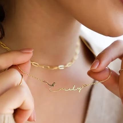 Personalized Sterling Silver Name Plate Necklace