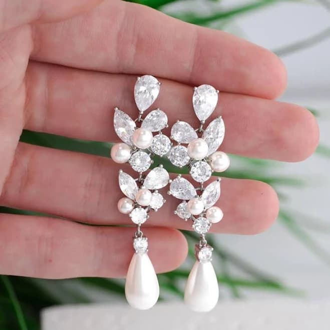 Pearl Tear Drop Earrings