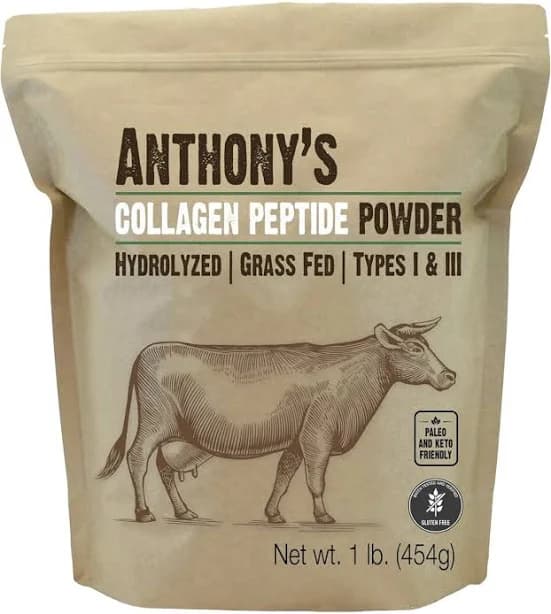 Anthony's Collagen Peptide Powder, 1 Lb, Pure Hydrolyzed, Gluten Free, Keto And Paleo Friendly