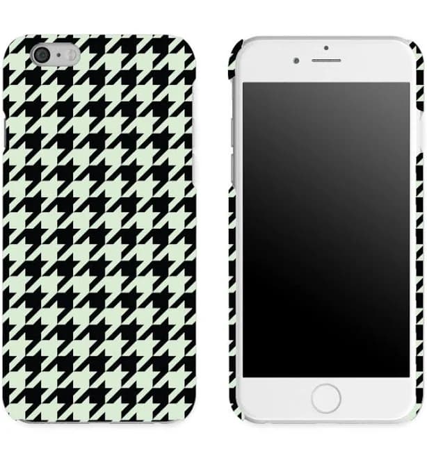 Houndstooth Black & White Pattern Printed Matte Case For Iphone Galaxy