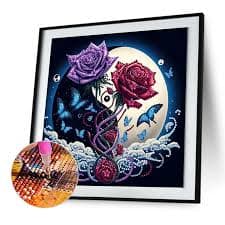 Diamond Painting - Partial Special Shaped - Yin Yang Red Rose (30*30CM)