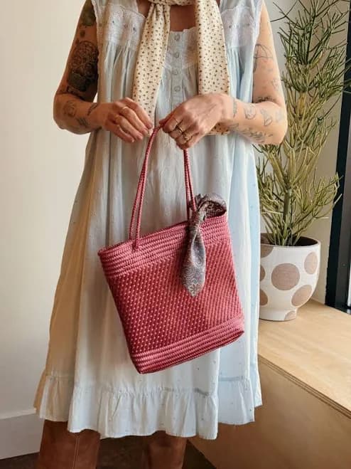 Shimmer Woven Tote