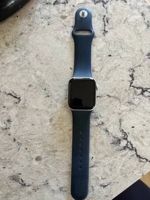 Apple Watch Se 40mm Starlight Aluminum Case Blue Silicone Band