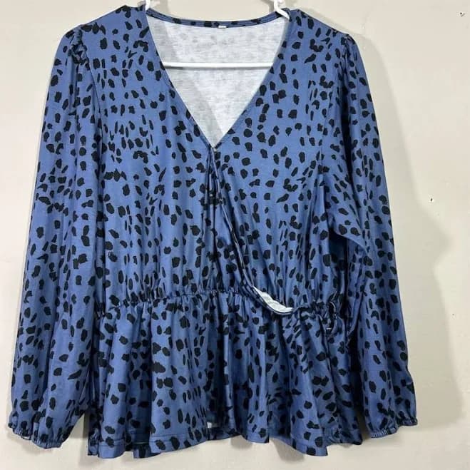 Wrap Blouse with Asymmetrical Hem