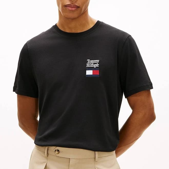 Tommy Hilfiger Men's Crewneck Brand Love Stack T-Shirt