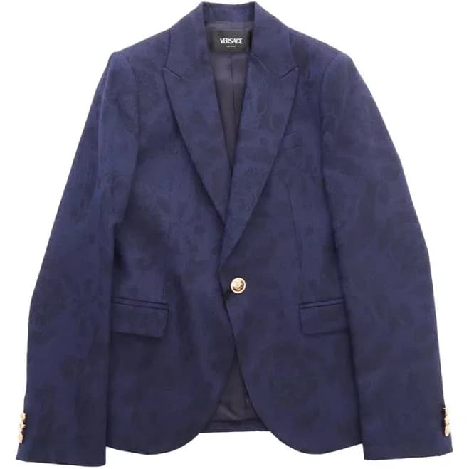 Blue Baroque Print Blazer