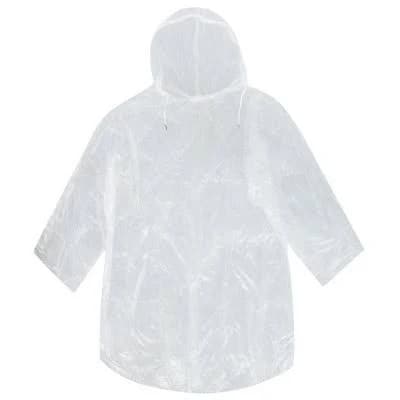 CTM Men's Clear Rain Poncho with Drawstring Hood