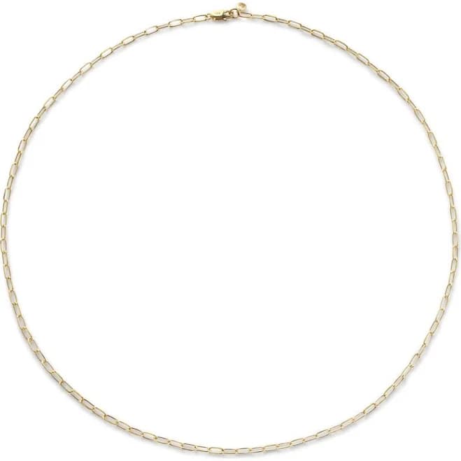 Monica Vinader 14Kt Solid Gold Mini Paperclip Chain Necklace