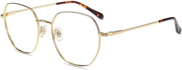Firmoo Gold Square Prescription Glasses Metal Frame Fiona20517