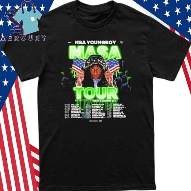 Youngboy Never Broke Again Announces 2025 Masa Tour Black Shirt Ia438