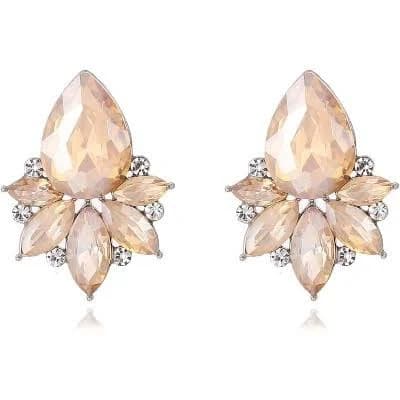 Vintage Rhinestone Cluster Drop Earrings