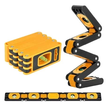Tizuqe Compact Folding Spirit Level Tool for Home Improvement Carpentry and Professional Use, Yellow