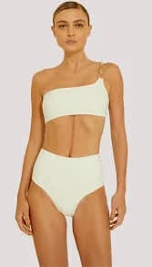 Ring Detail One-Shoulder Bikini Top