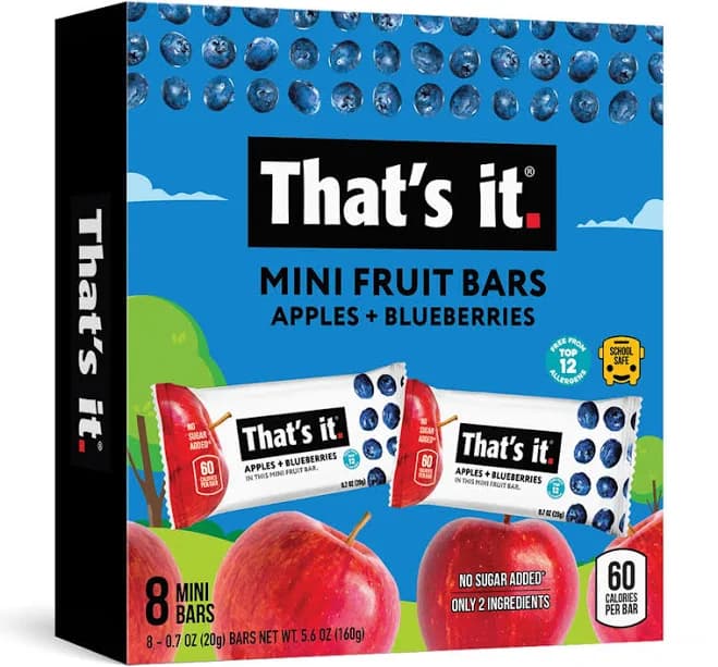 That's it. Apple + Blueberry Fruit Bars