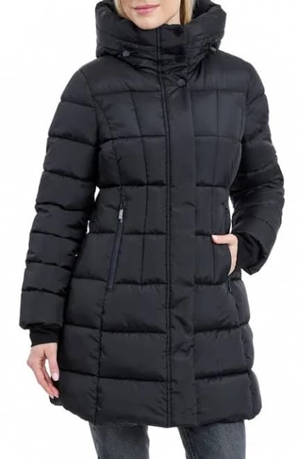 London Fog Women's Fitted Puffer Coat