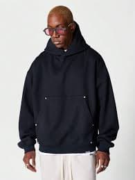 SUMWON Premium Heavyweight Overhead Hoodie In 340 Gsm With Rivets for Sale New Zealand| New Collection Online| SHEIN New Zealand