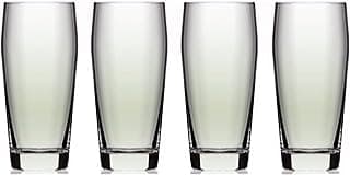 North Mountain Supply Green Amsterdam Beer Glasses - Made from Recycled Glass - 12 Ounces - Set of 4