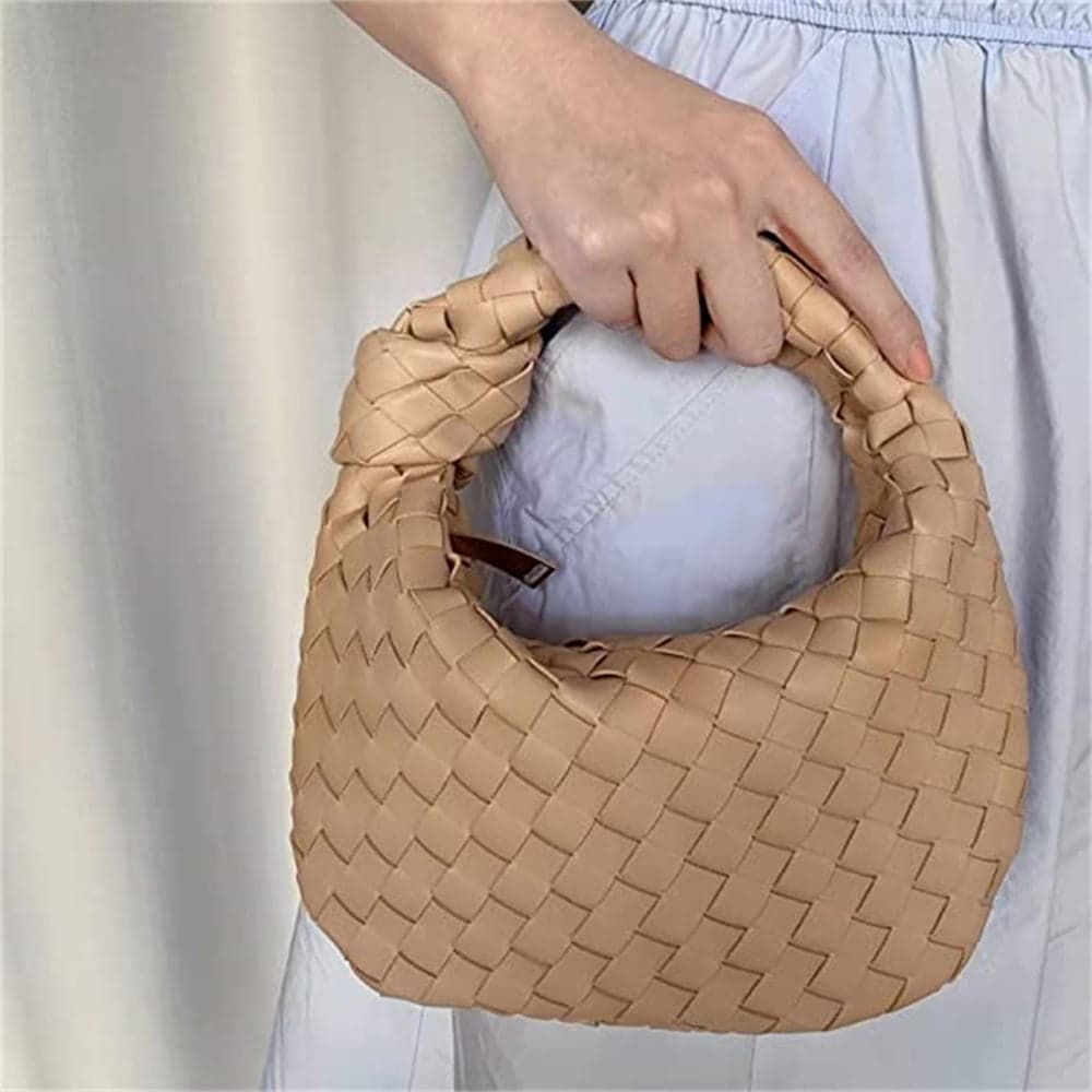 Women Knotted Woven Handbag PU Leather Dumpling Bags - Walmart.com