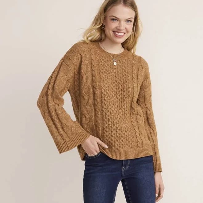 Francesca's Roslyn Cable Knit Sweater
