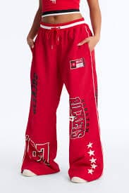 NBA Houston Rockets Patchwork Cargo Wide Leg Pant - Red | Fashion Nova