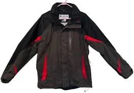 Columbia Titanium Omni-Tech Omni-Heat Jacket Hooded Black Grey Red Medium