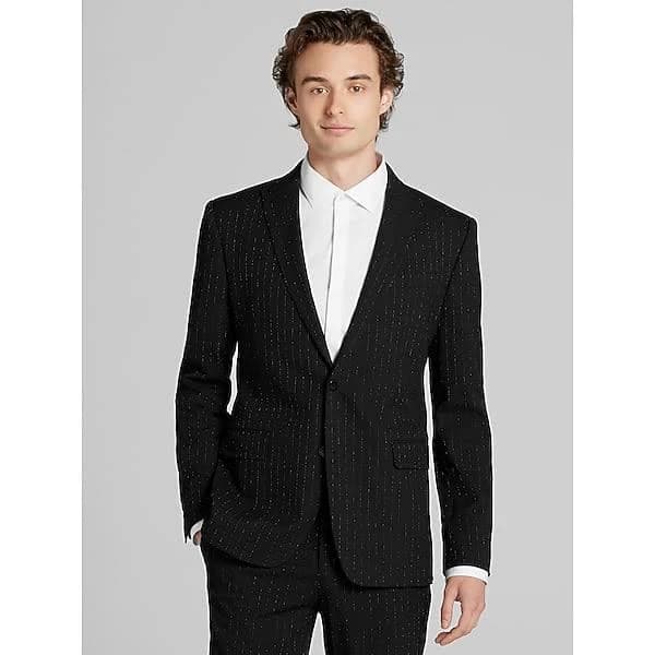 Egara Men's Skinny Fit Stripe Suit Jacket