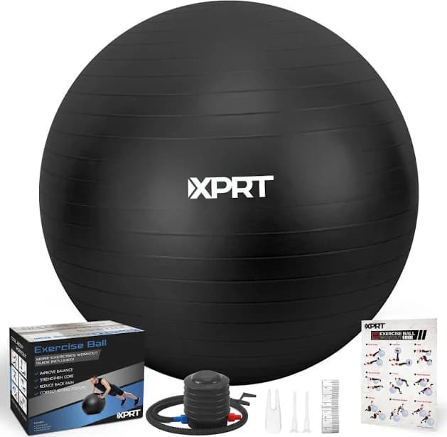 Xprt Fitness 75 cm Exercise Ball, Anti-Burst Yoga Stability Ball with Foot Pump and