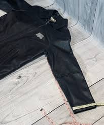 Black Leather Motorcycle Biker Jacket Battle Of The Brits Metro Triumph Riders M | eBay