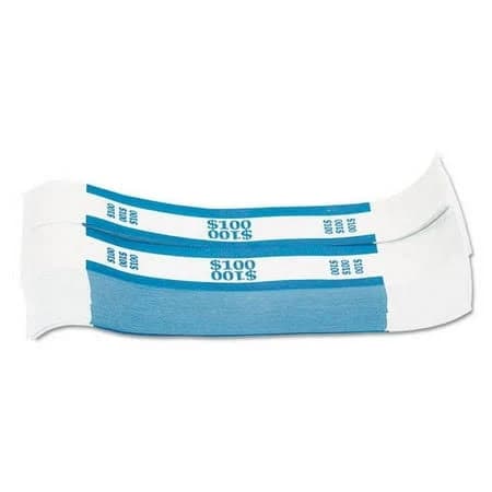 Currency Straps Blue 100 In Dollar Bills 1000 Bands/pack Bundle of 2 Packs