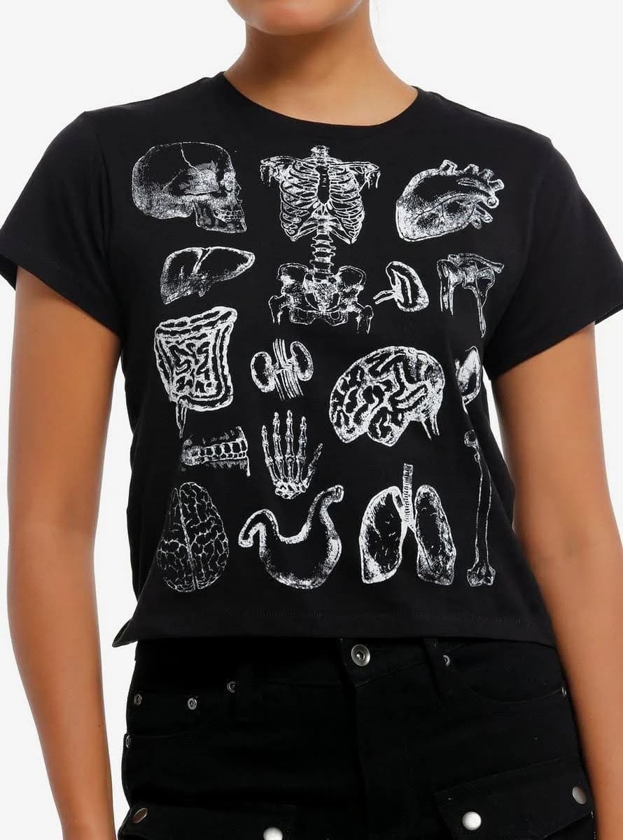 Goodie Two Sleeves Girls Anatomy Grid T-Shirt