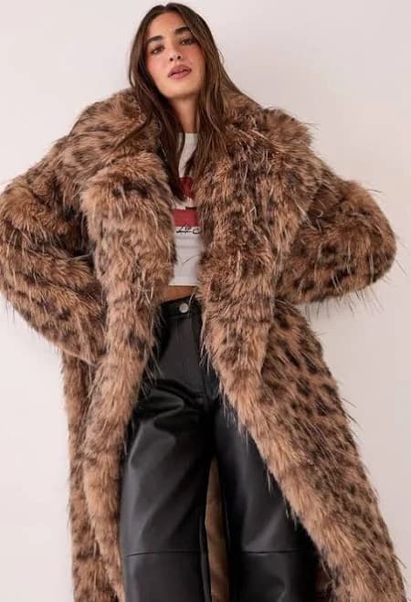 Nasty Gal Women's Faux Fur Longline Coat