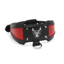 Wolvline PHANTOM STRIKE Black-Red Leather Dog Collar – WOLVLINE