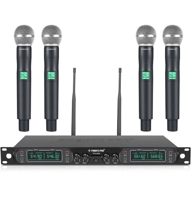 Phenyx Pro PTU-5000 Quad Wireless Microphone System