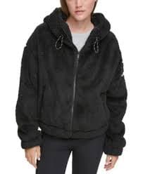 Calvin Klein Women's Sherpa Zip-Front Hoodie - Macy's
