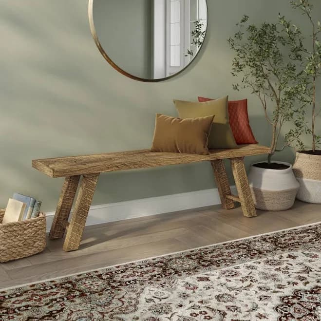 Kelly Clarkson Home Lewis Unfinished Rustic Solid Wood Bench