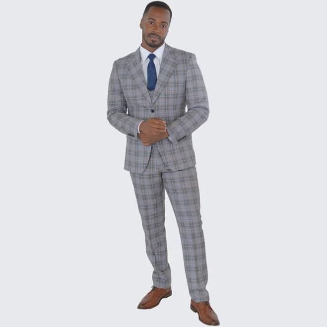 Notch Lapel Plaid Suit
