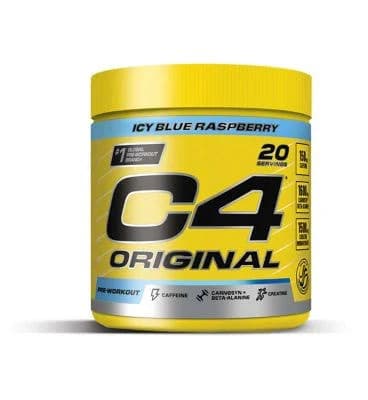 Blue Raspberry Pre-Workout Supplement with Caffeine and Creatine 20 Servings 132g