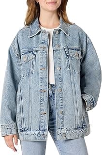 Women's Rigid Denim Oversized-Fit Trucker Jacket