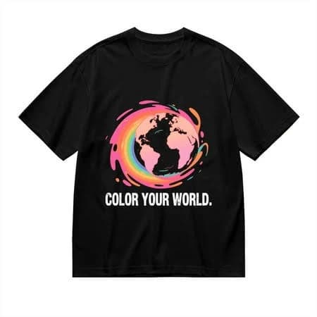 Men's Colorful Earth Print T-Shirt