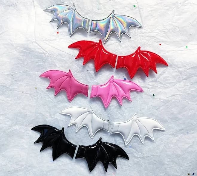 Kawaii Goth Devil Bat Wing Hair Clip Pair