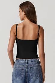 QINSEN Womens V Neck T-Shirts Going Out Tank Tops Sleeveless Slim Fit Y2K Cami Shirt Black XS at Amazon Women's Clothing store